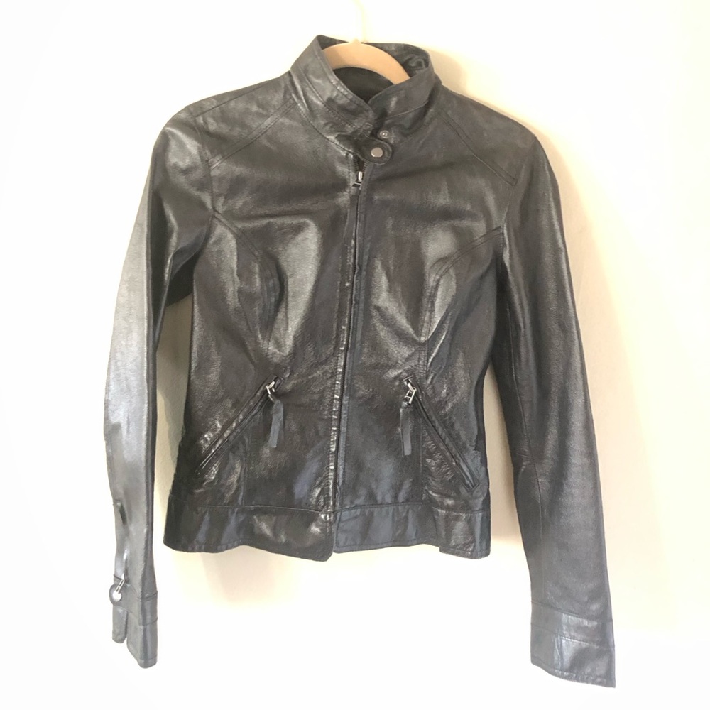 Vintage Black Leather Jacket // BB Dakota - size S